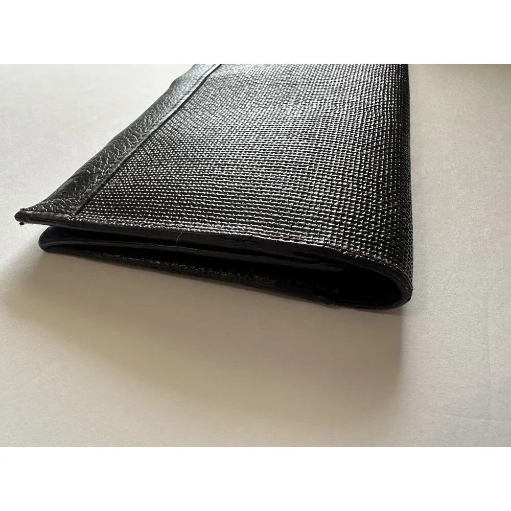 Dunhill London Men's Long Coat Wallet Brown Canvas Leather Check Pattern